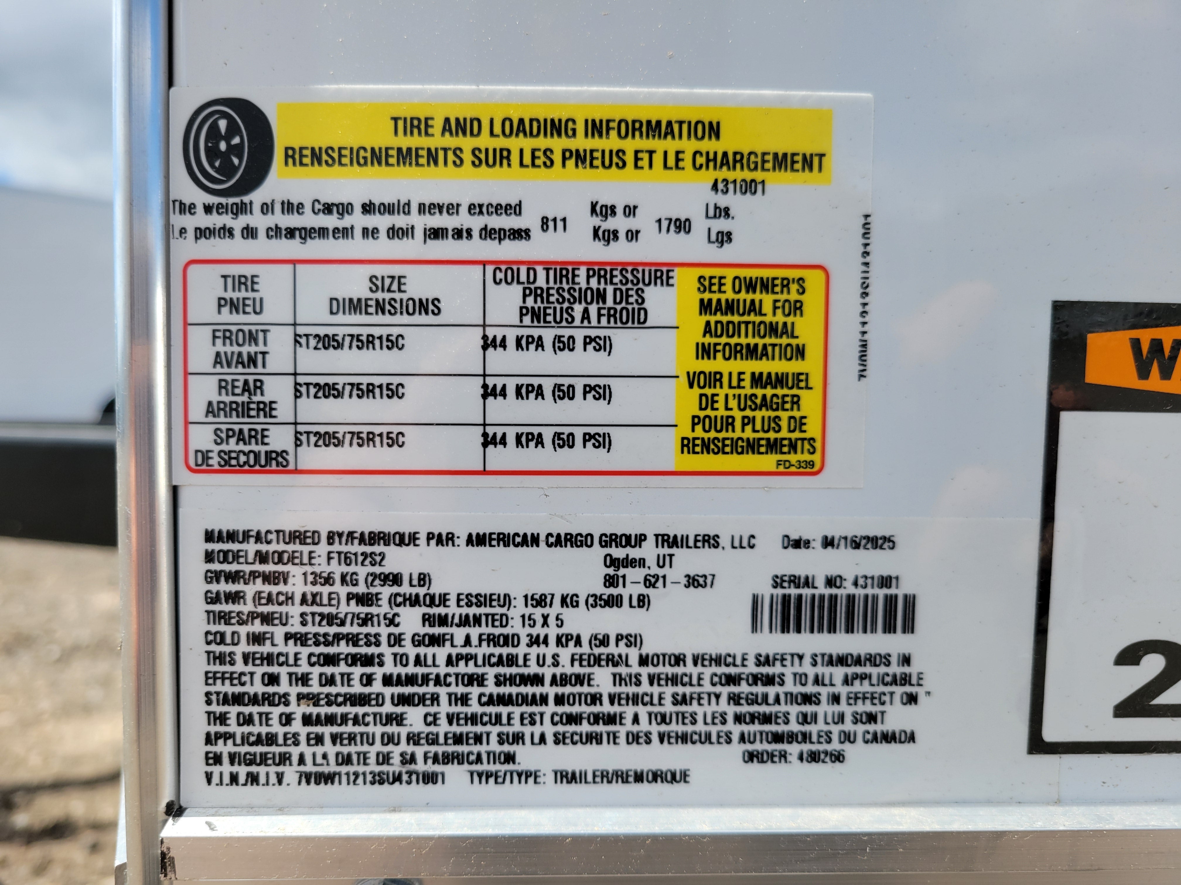 2025 Wells Cargo 6 x 12 Enclosed Trailer