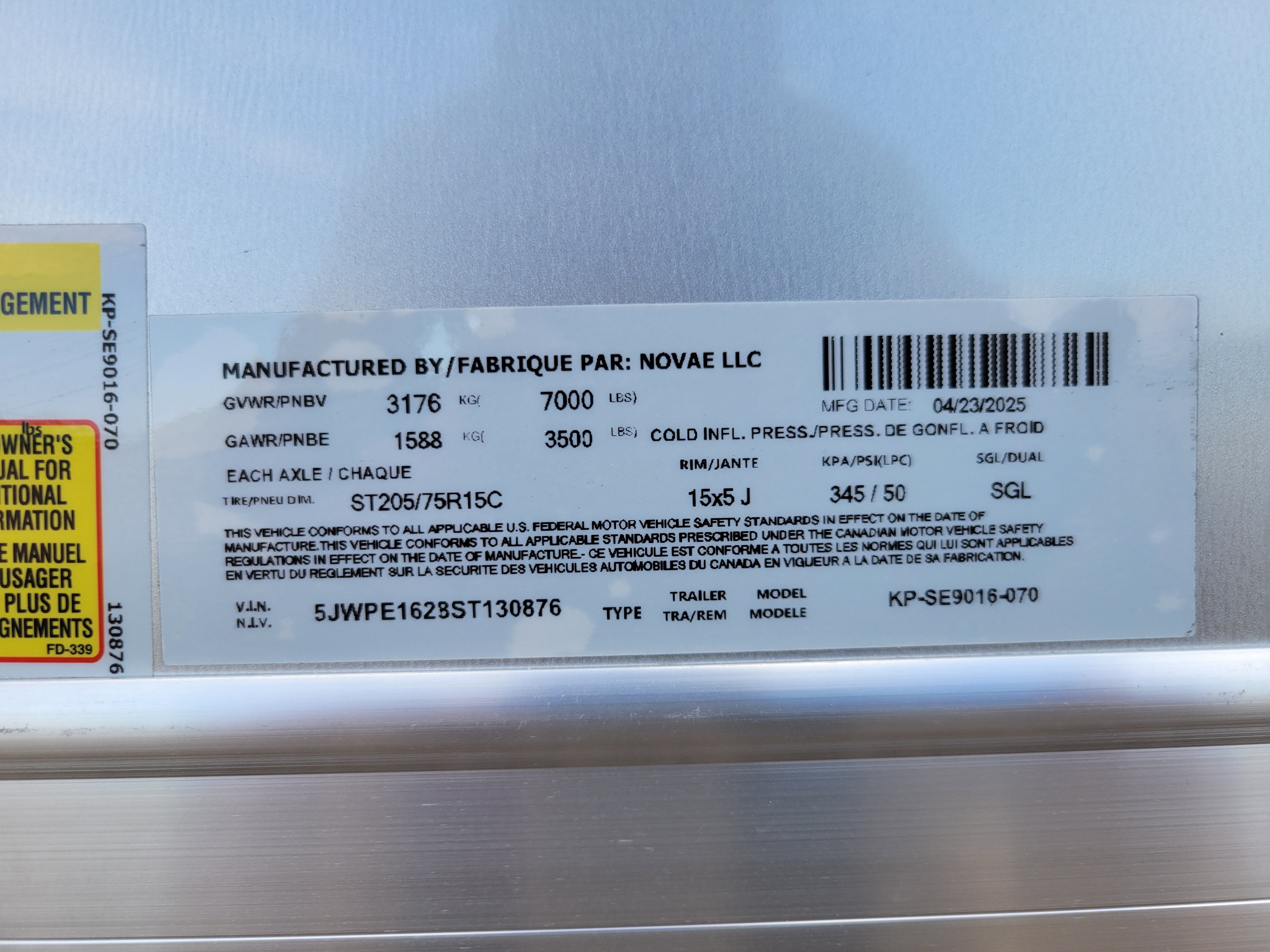 2025 Pace 7.5 x 16 Journey Enclosed Trailer