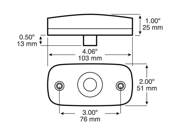 SALE - Peterson Incandescent Marker/Clearance Light- Amber, Rectangular