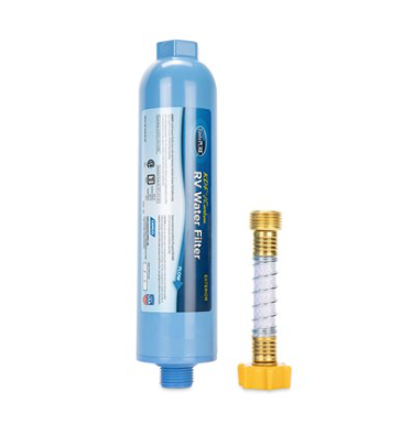 -SALE- Camco TastePURE Water Filter (KDF) - w/ Flexible Hose Protector