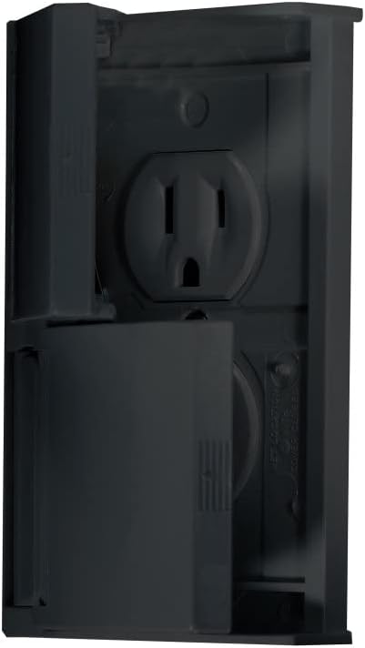 -SALE- RV Designer Weatherproof Dual Outlet with Snap Cover Plate- Black
