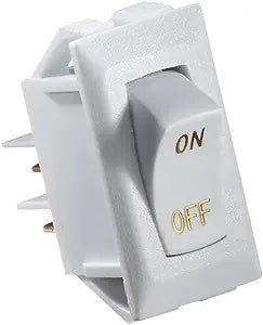 SALE - RV Designer White Rocker Switch w/Gold text- 10 Amp