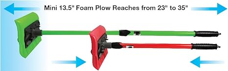 SubZero 35" Mini Arctic Plow Telescoping Snow Broom- Green