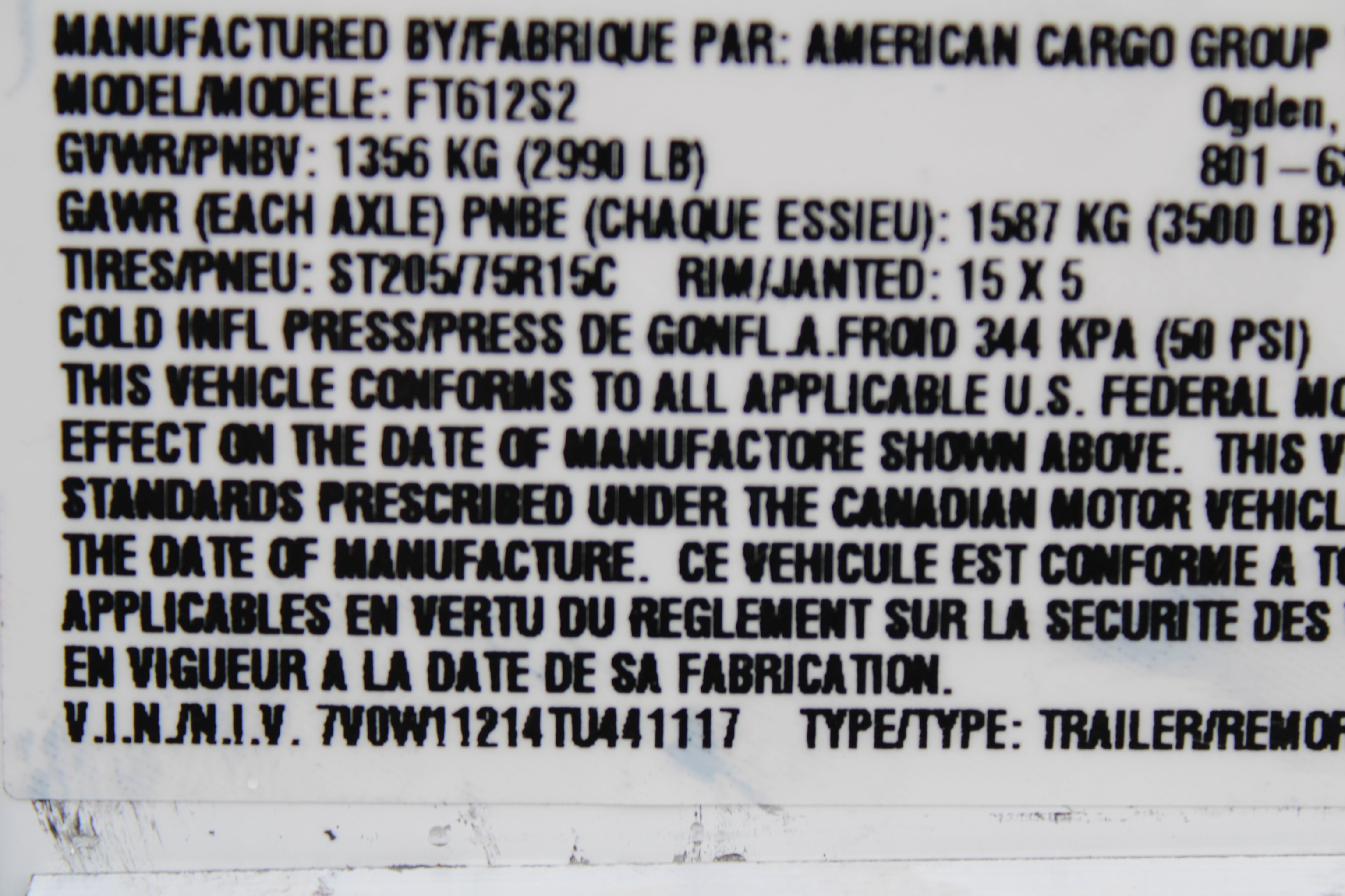 Wells Cargo 6x12 Enclosed Trailer