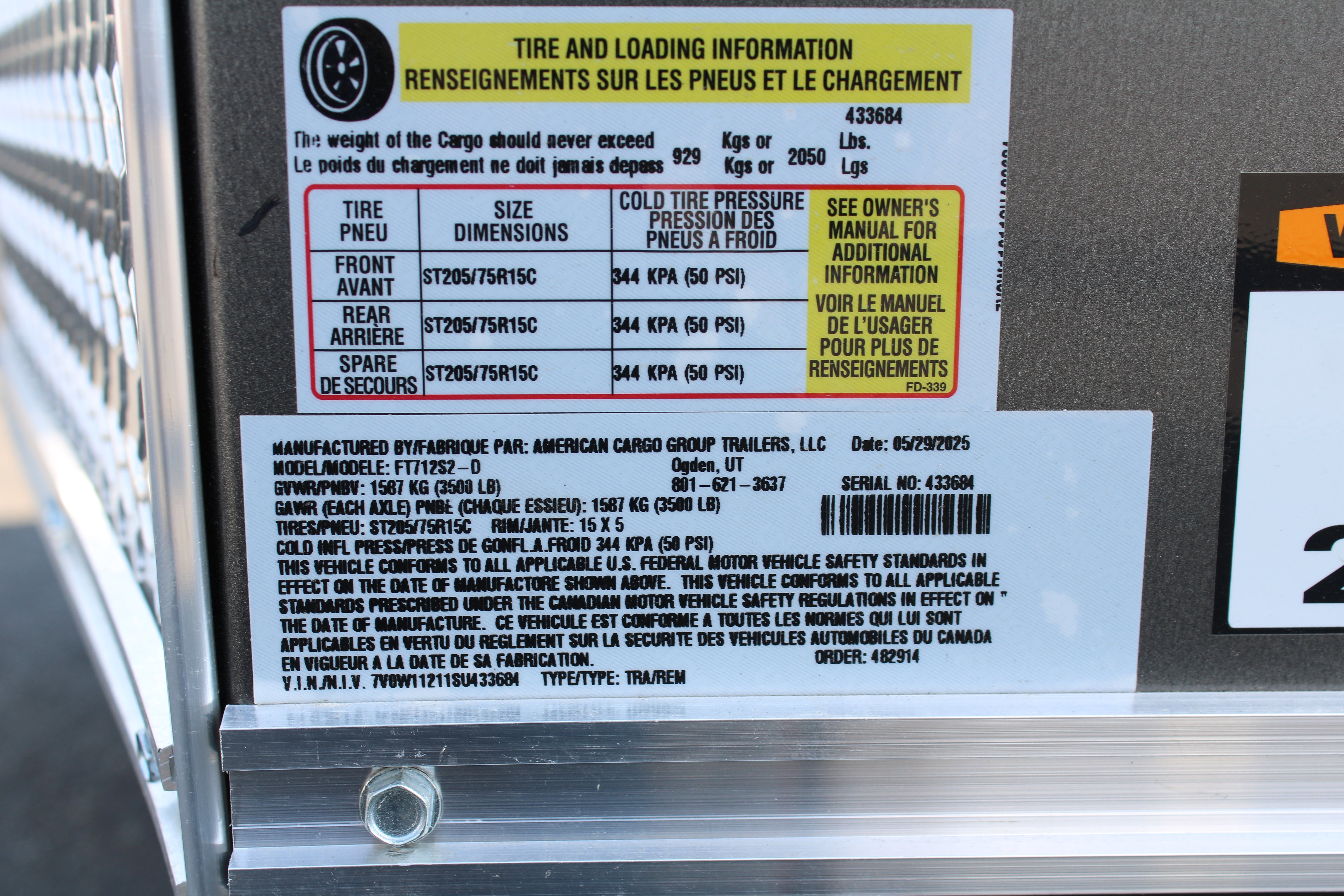 2025 Wells Cargo 7 x 12 Deluxe Enclosed Trailer