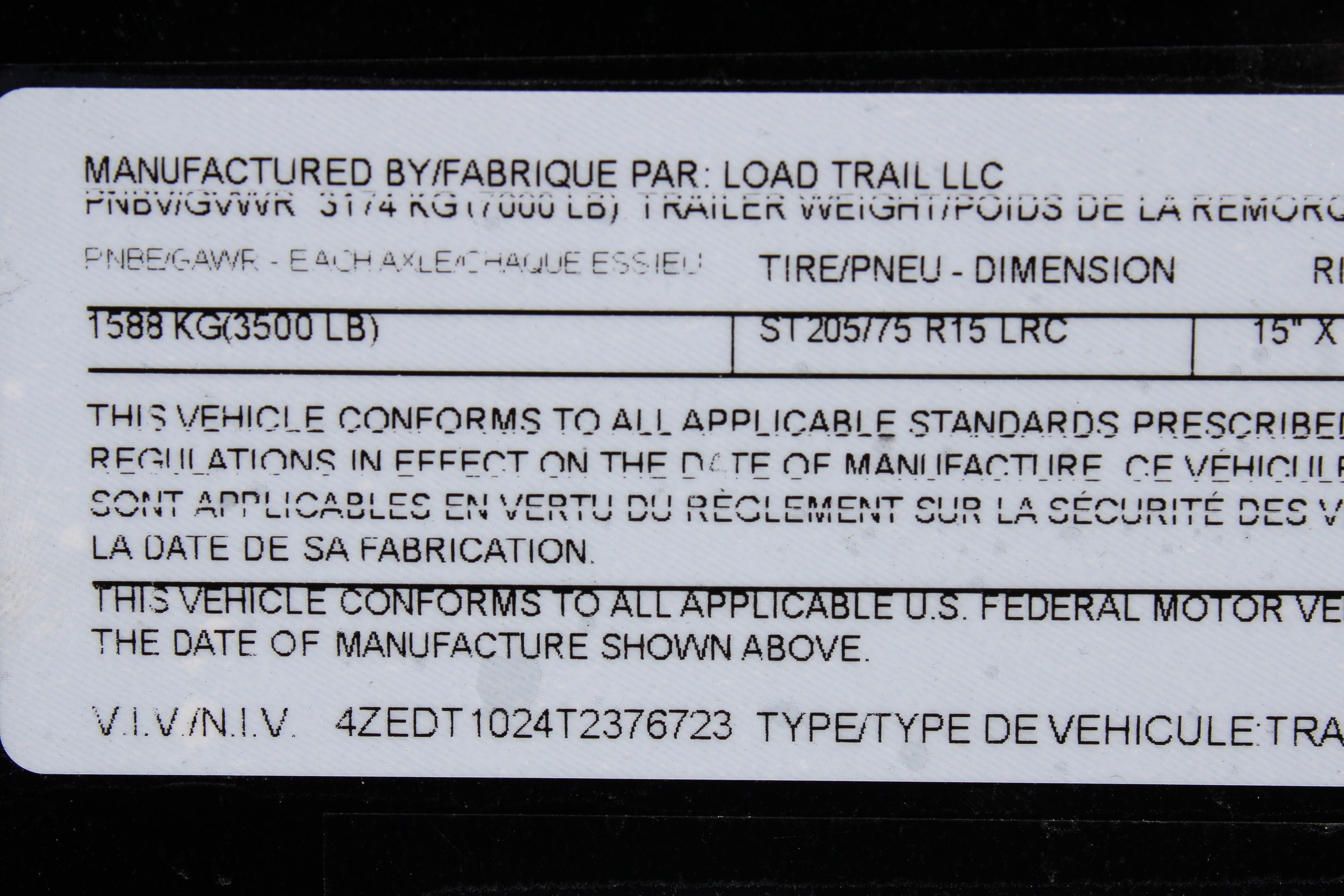 Load Trail DL 10' Dump Trailer