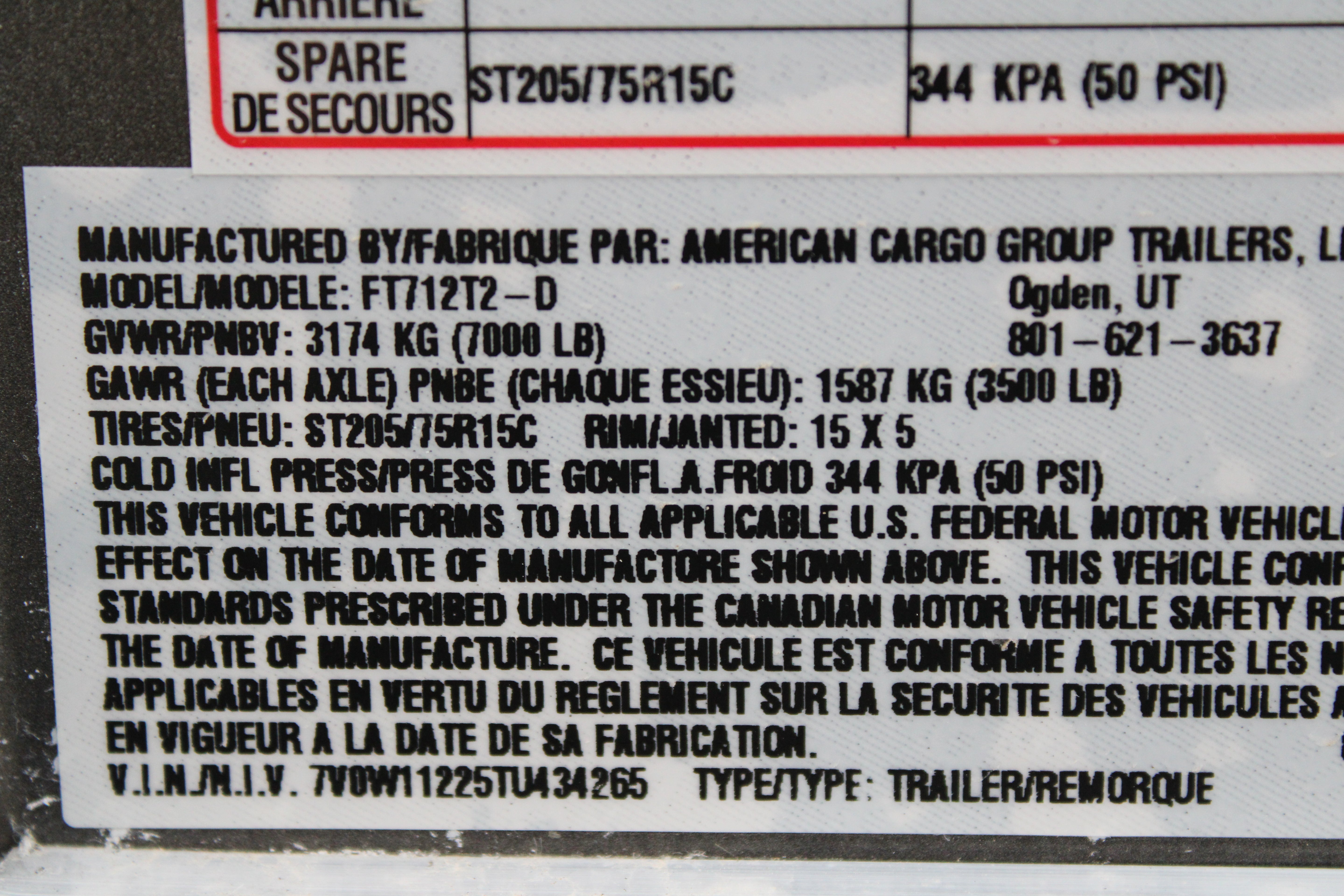 Wells Cargo 7 x 12 Enclosed Cargo Trailer