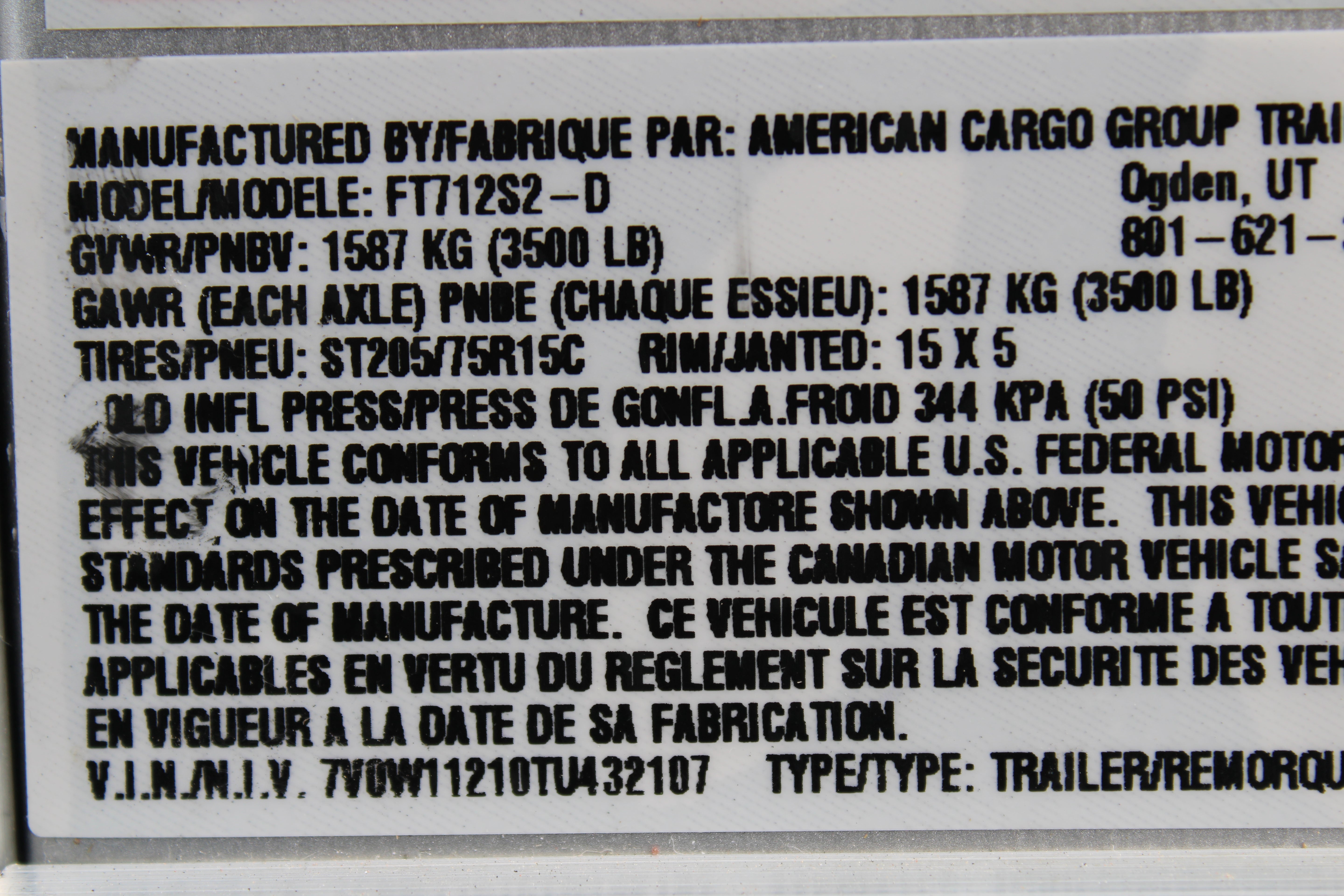 Wells Cargo 7x12 Deluxe Enclosed Trailer