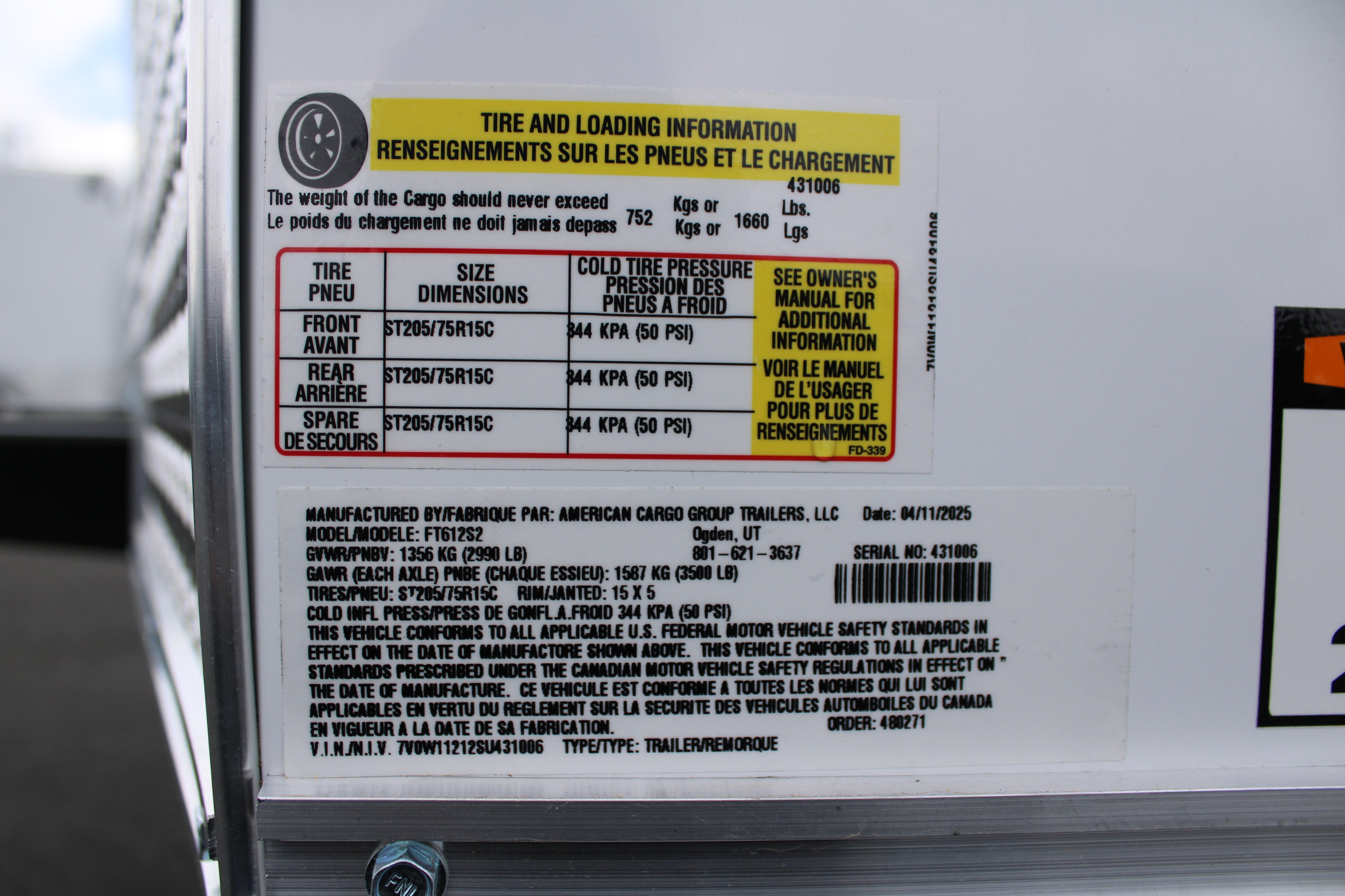 2025 Wells Cargo 6 x 12 Enclosed Trailer