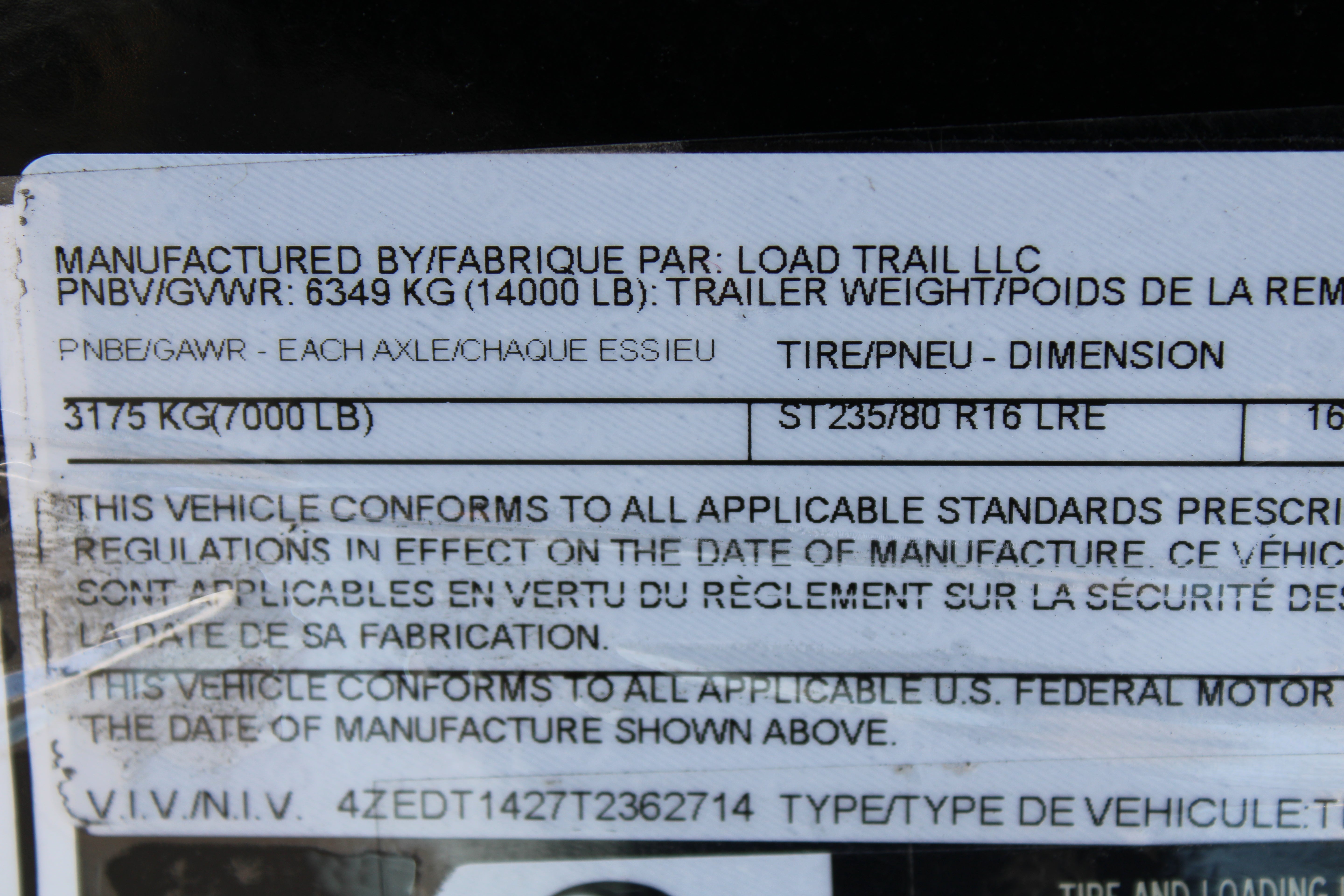 Load Trailer DL 14' Dump Trailer