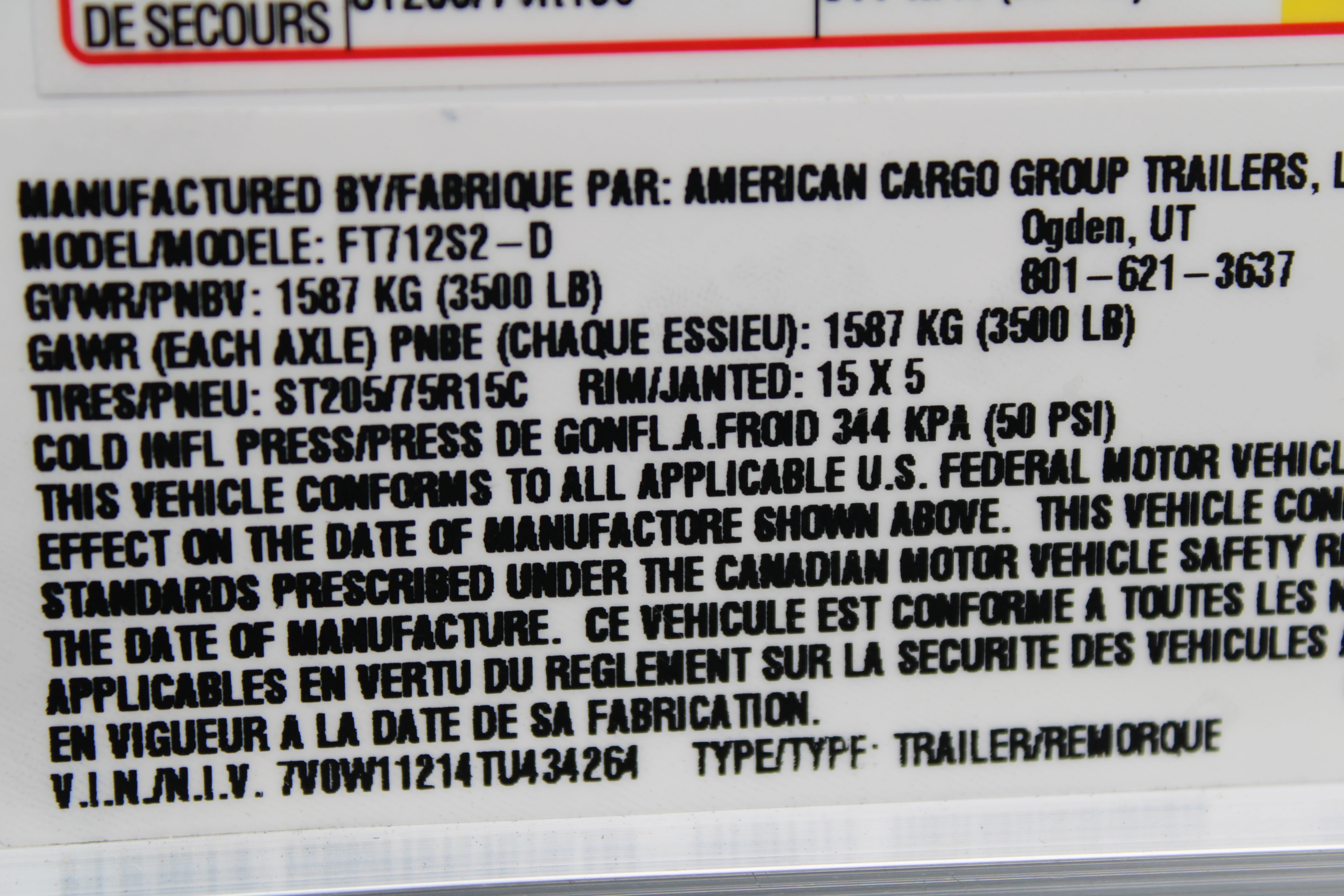 Wells Cargo 7 x 12 Deluxe Enclosed Trailer