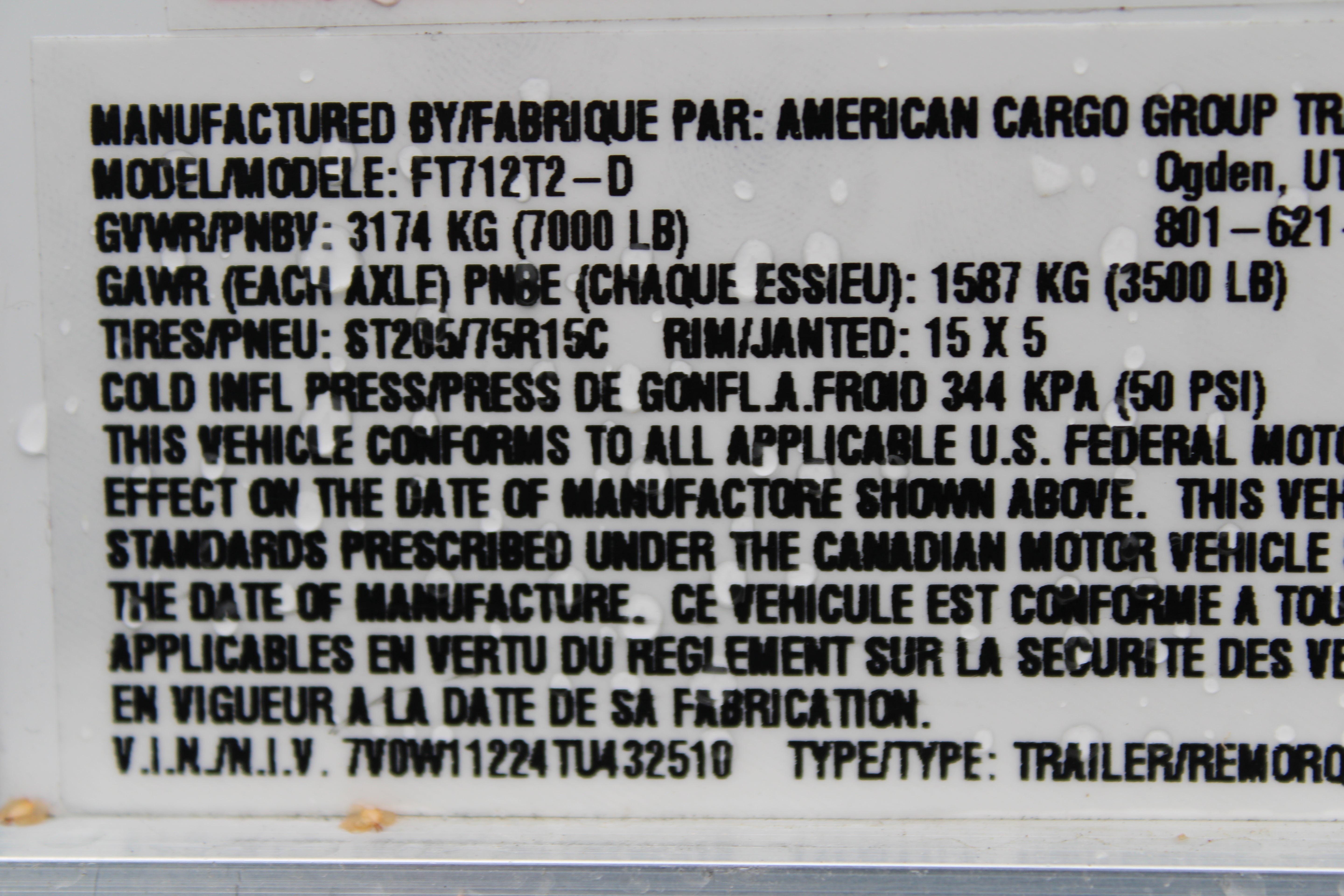 Wells Cargo 7 x 12 Deluxe Enclosed Trailer