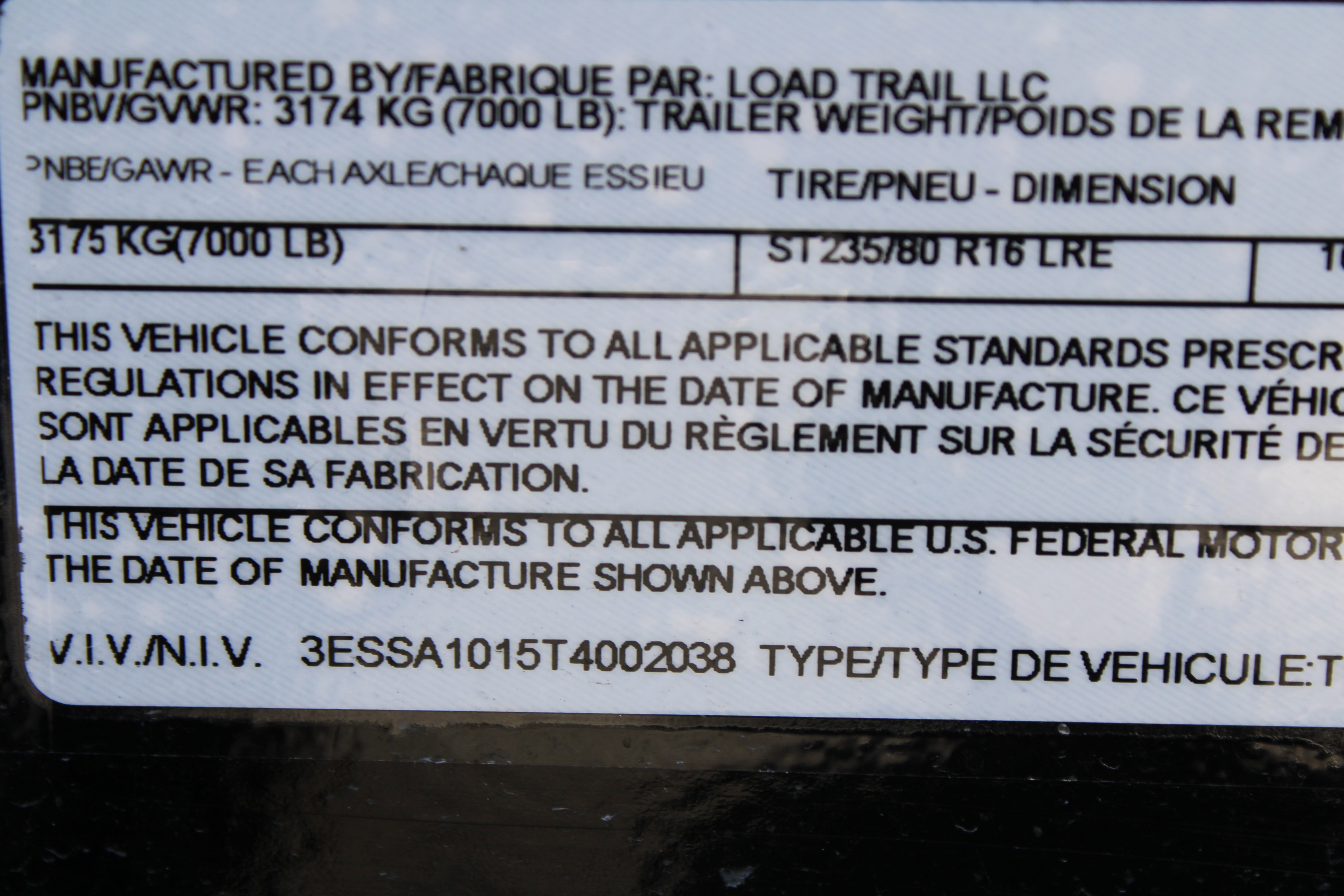 Load Trailer SH6010071MX Tilt Trailer