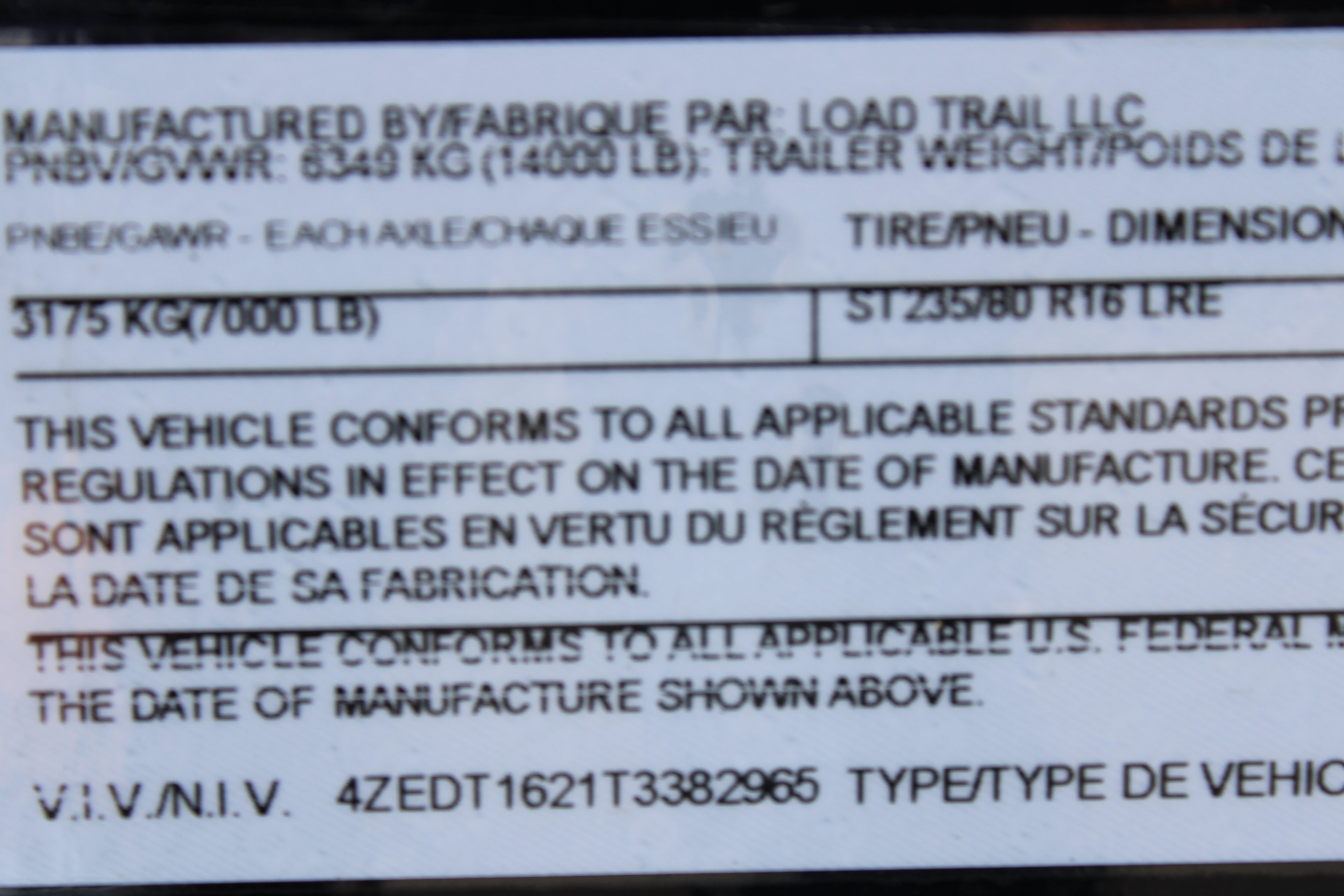 LoadTrail 16' Dump Trailer