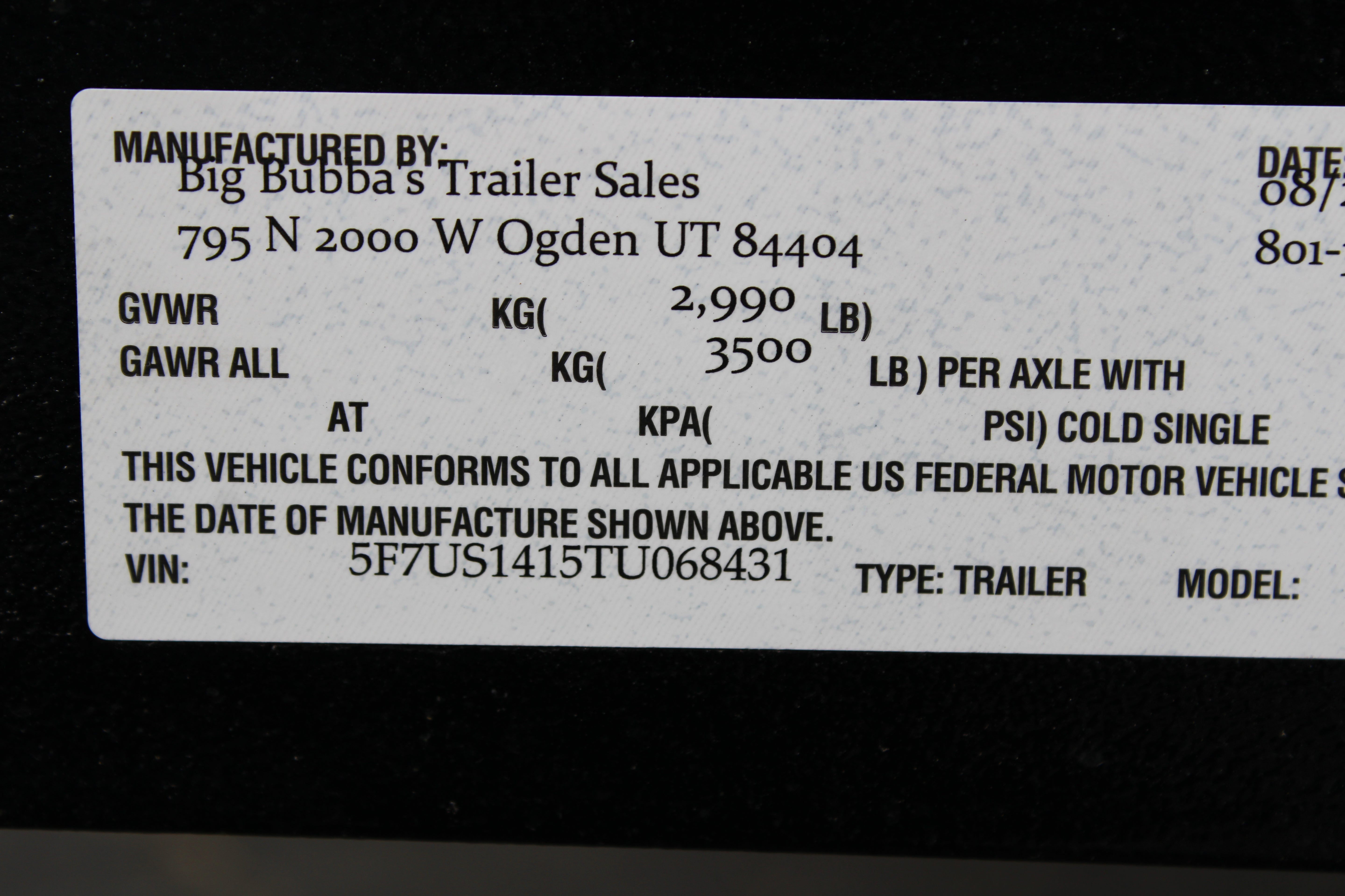 Big Bubba 7 x 14 Utility Trailer