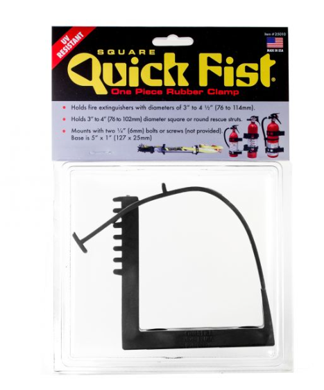 -SALE- Square Quick Fist- Fire Extinguisher Rubber Clamp