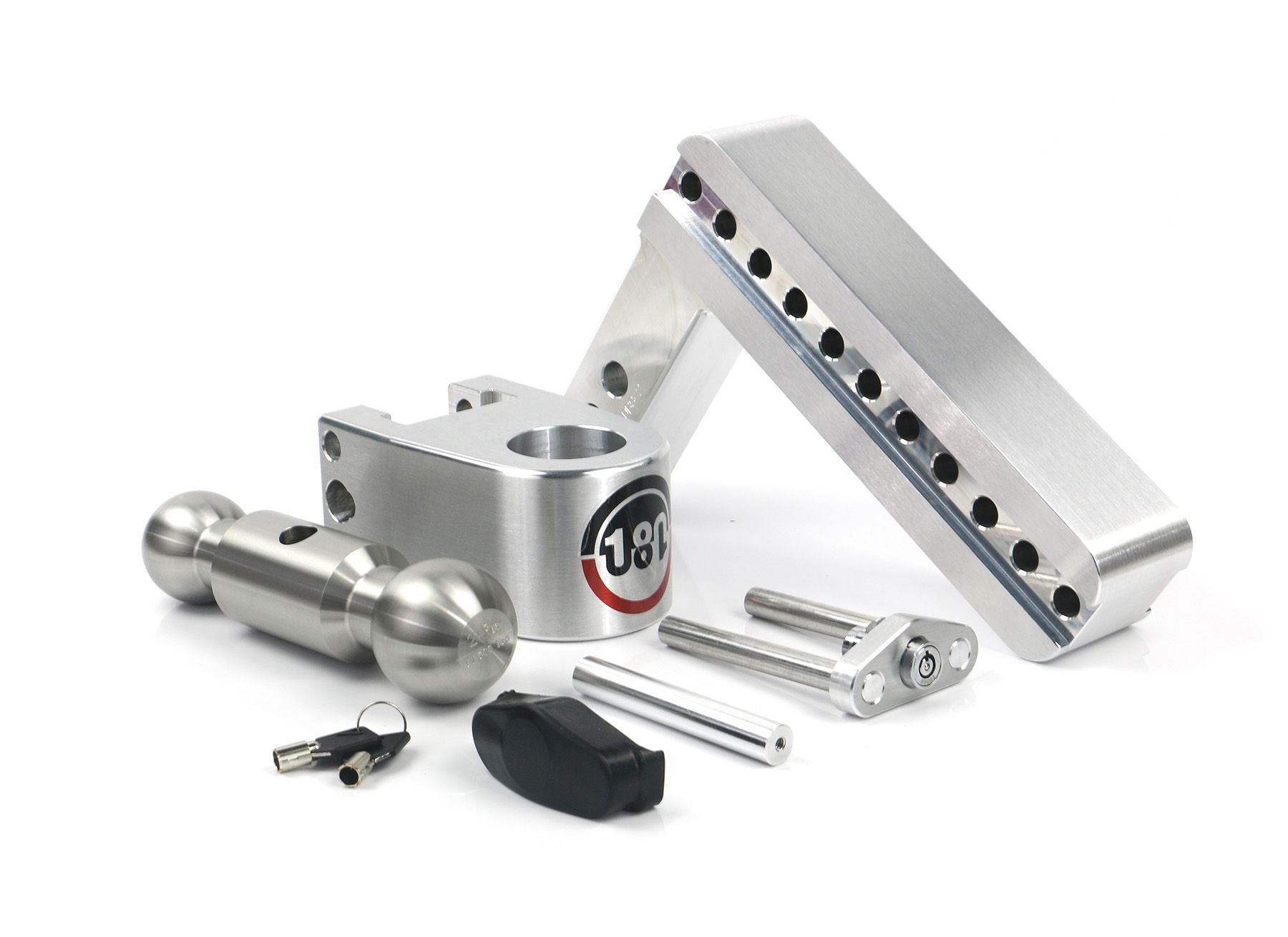 Weigh Safe Aluminum Turnover Ball 8" Drop Hitch w/ 2" Shank- Stainless Steel