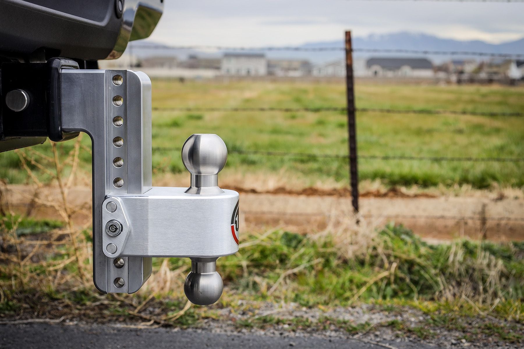 Weigh Safe Aluminum Turnover Ball 8" Drop Hitch w/ 3" Shank- Stainless Steel