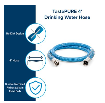 Camco TastePURE 4' Premium Drinking Water Hose, 5 / 8"ID