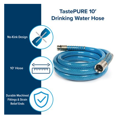 Camco TastePURE 10' Premium Drinking Water Hose - 5 / 8"ID