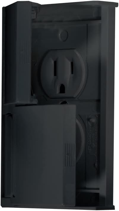 RV Designer Weatherproof Dual Outlet with Snap Cover Plate- Black