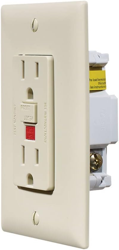 RV Designer Dual GFCI Outlet with Cover Plate- Ivory