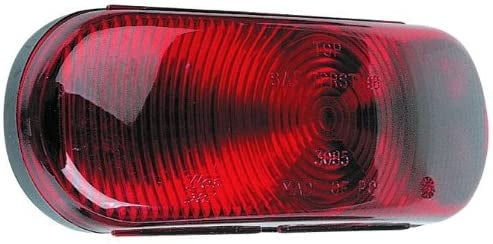 Bargman Oval Trailer Light Red w/ Grommet and Pigtail