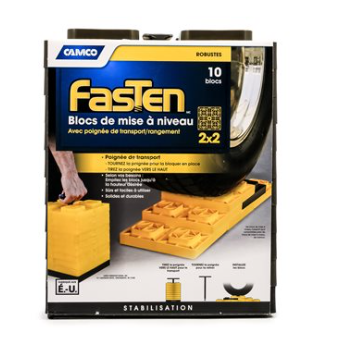 Camco Fasten Leveling Backs w/Handle, 2x2, Brown, 10 Pack