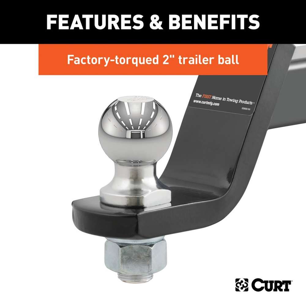 Curt Loaded Ball Mount with 2" Ball, 2" Shank, 4" Drop, 7,500lbs
