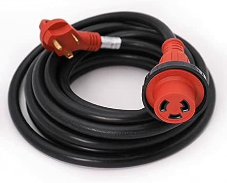 Mighty Cord 30Amp 25' RV Detachable Power Cord w/Handle, Red