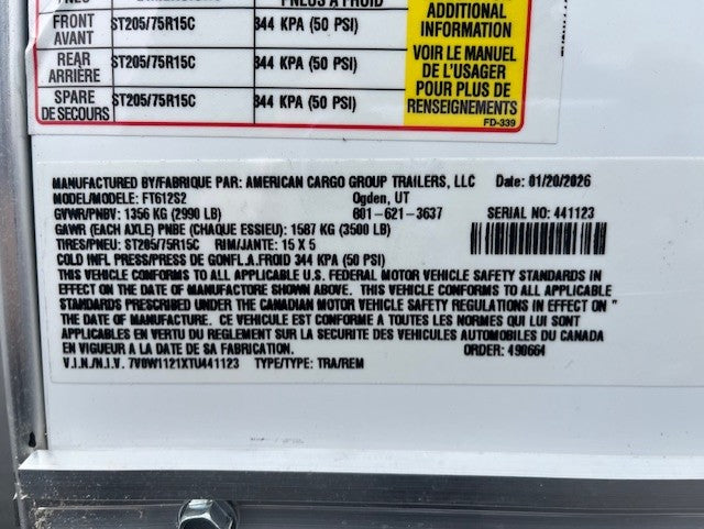 Wells Cargo 6x12 Enclosed Trailer