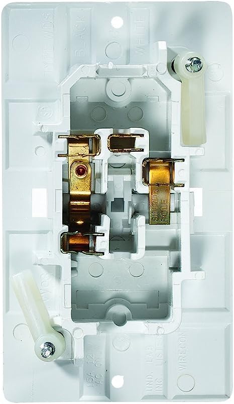 RV Designer Self Contained Wall Switch with Cover Plate- White