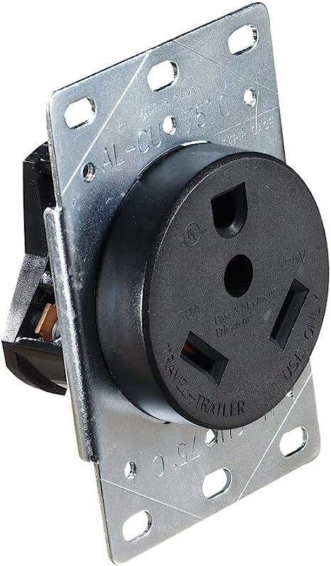 RV Designer Flush Receptacle- 30 Amp