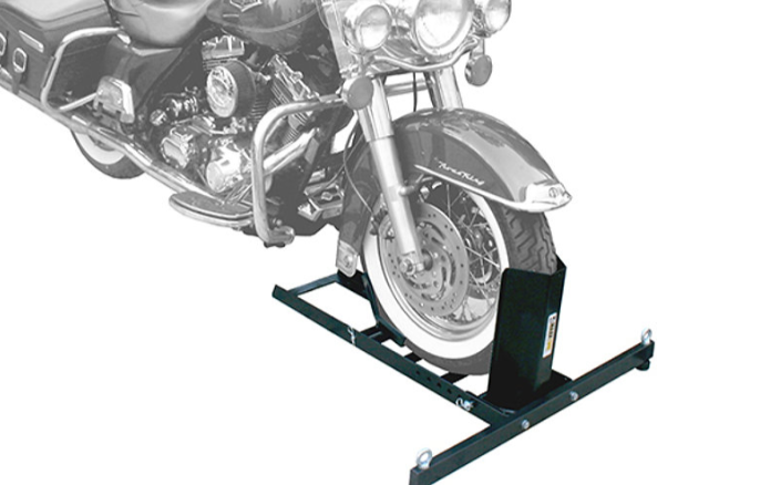 MaxxHaul Motorcycle Wheel Chock with Stand