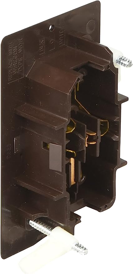 RV Designer Self Contained Dual Outlet with Cover Plate- Brown