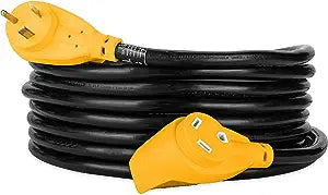 Camco Heavy-Duty RV Extension Cord with Power Grip Handles- 30-Amp, 25ft, 10-Gauge