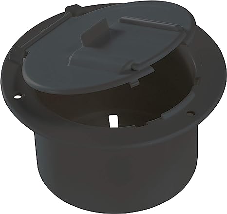 RV Designer Round Electrical Cable Hatch, Low Profile- Black