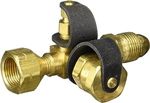 Marshall Excelsior Propane Tee Adapter Excess Flow P.O.L x Female P.O.L x  1"-20 Male x 1/4" Female Inv. Flare