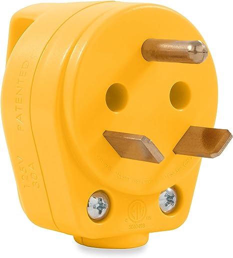 Camco 30Amp Power Grip Replacement - Male Plug (MINI) 125V / 3750W