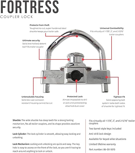 Fastway Fortress Maximum Security Universal Coupler Lock