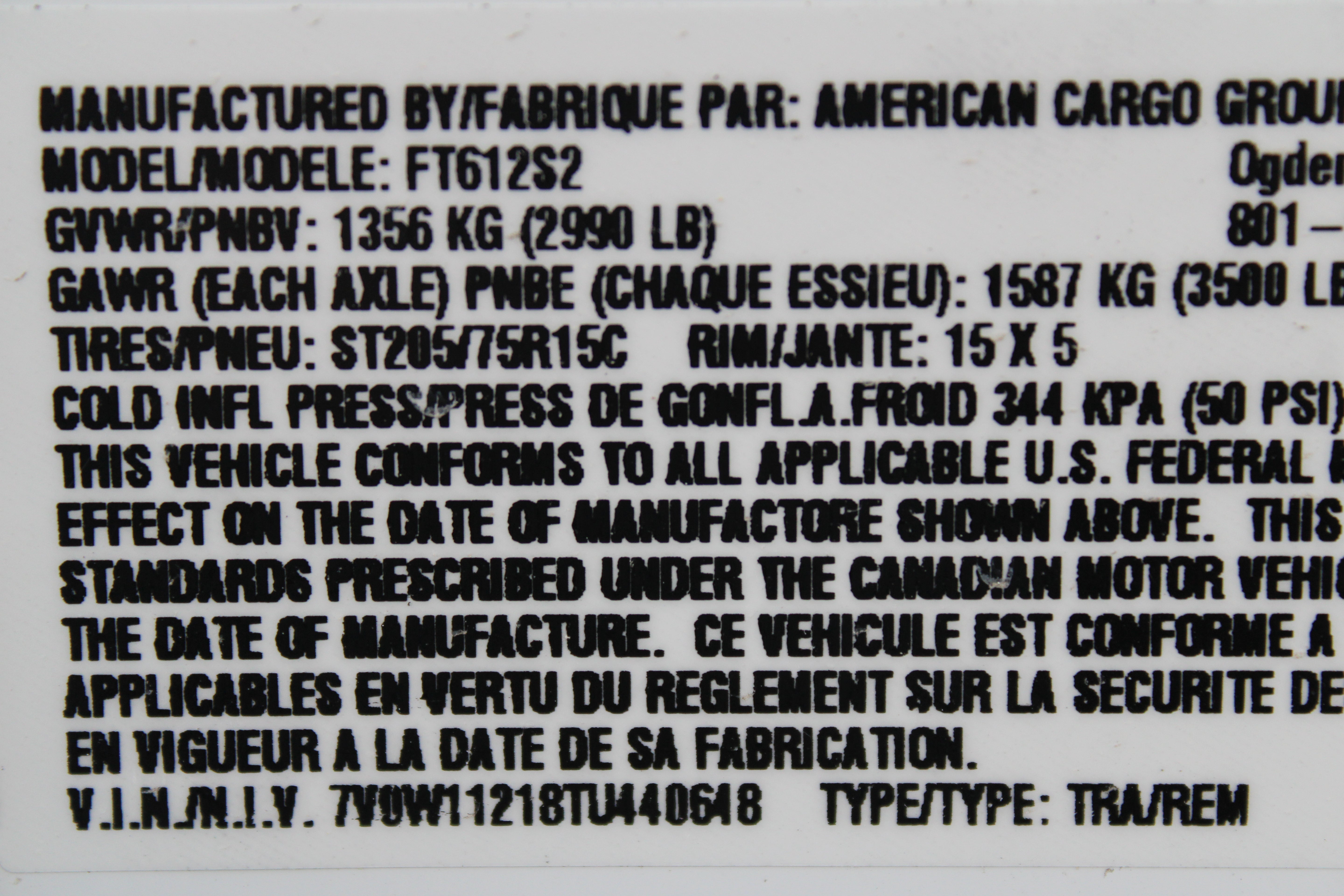 Wells Cargo 6 x 12 Enclosed Cargo Trailer