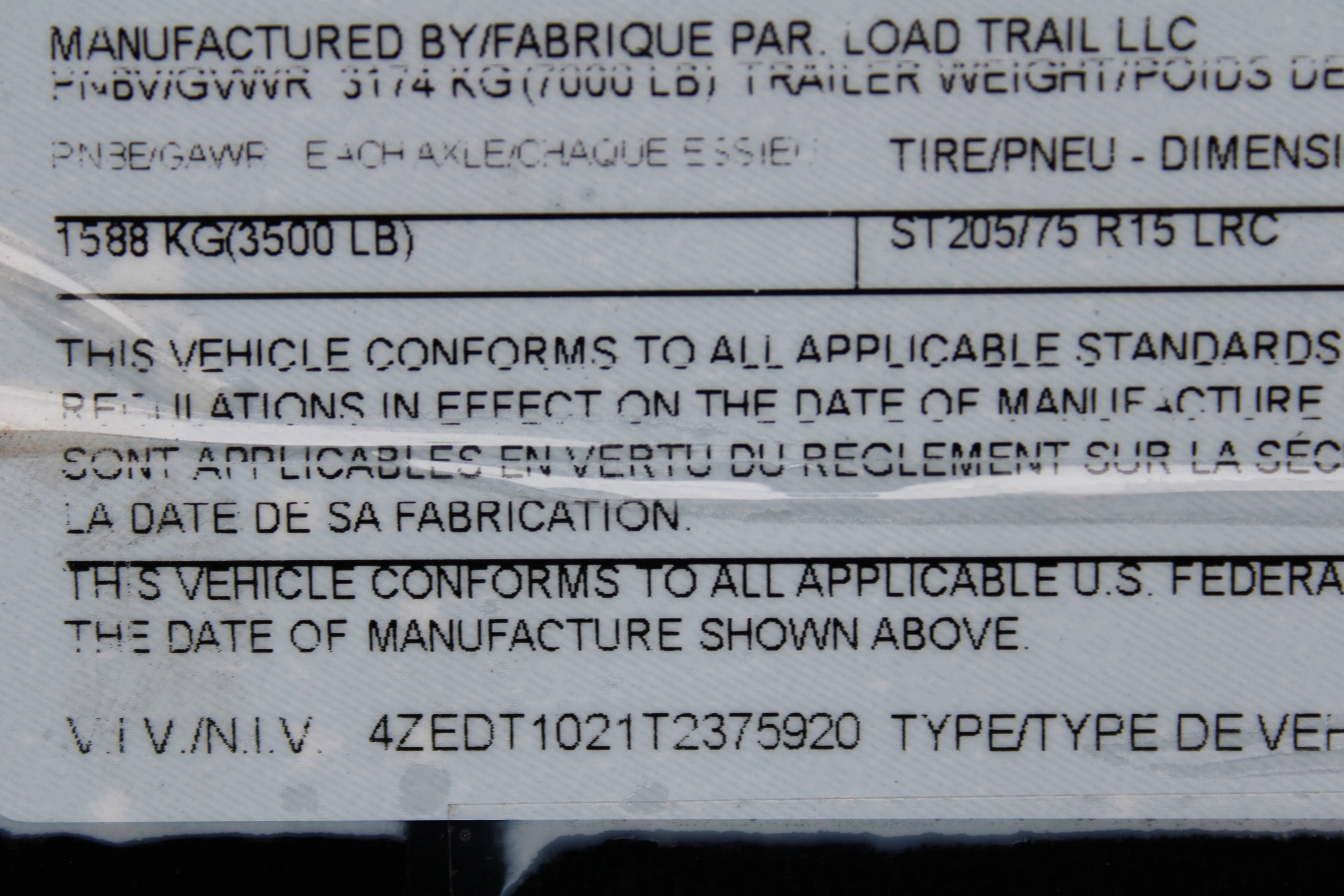 Load Trailer DE 60" X 10' Dump Trailer