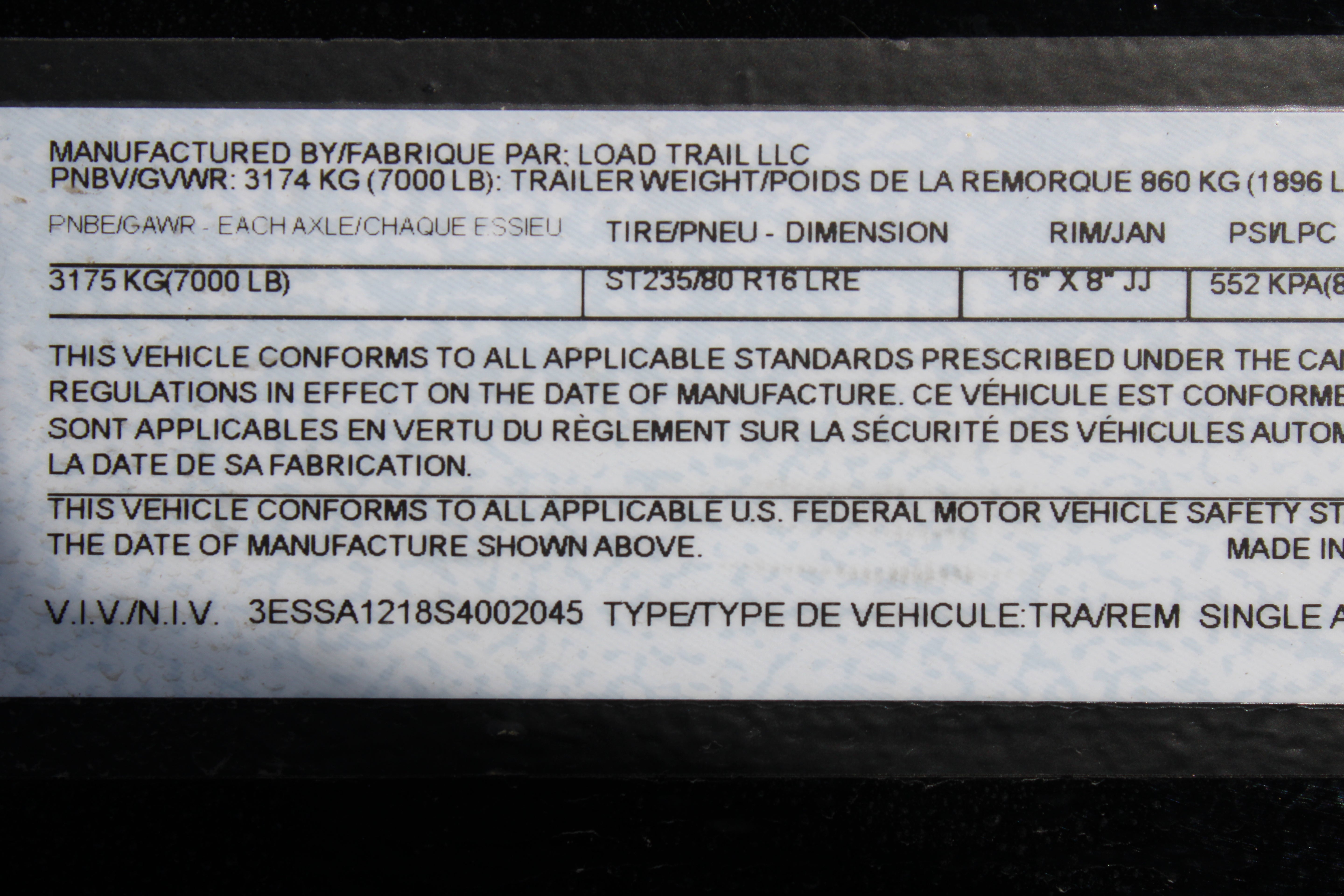 Load Trailer SH7712071MX Trailer