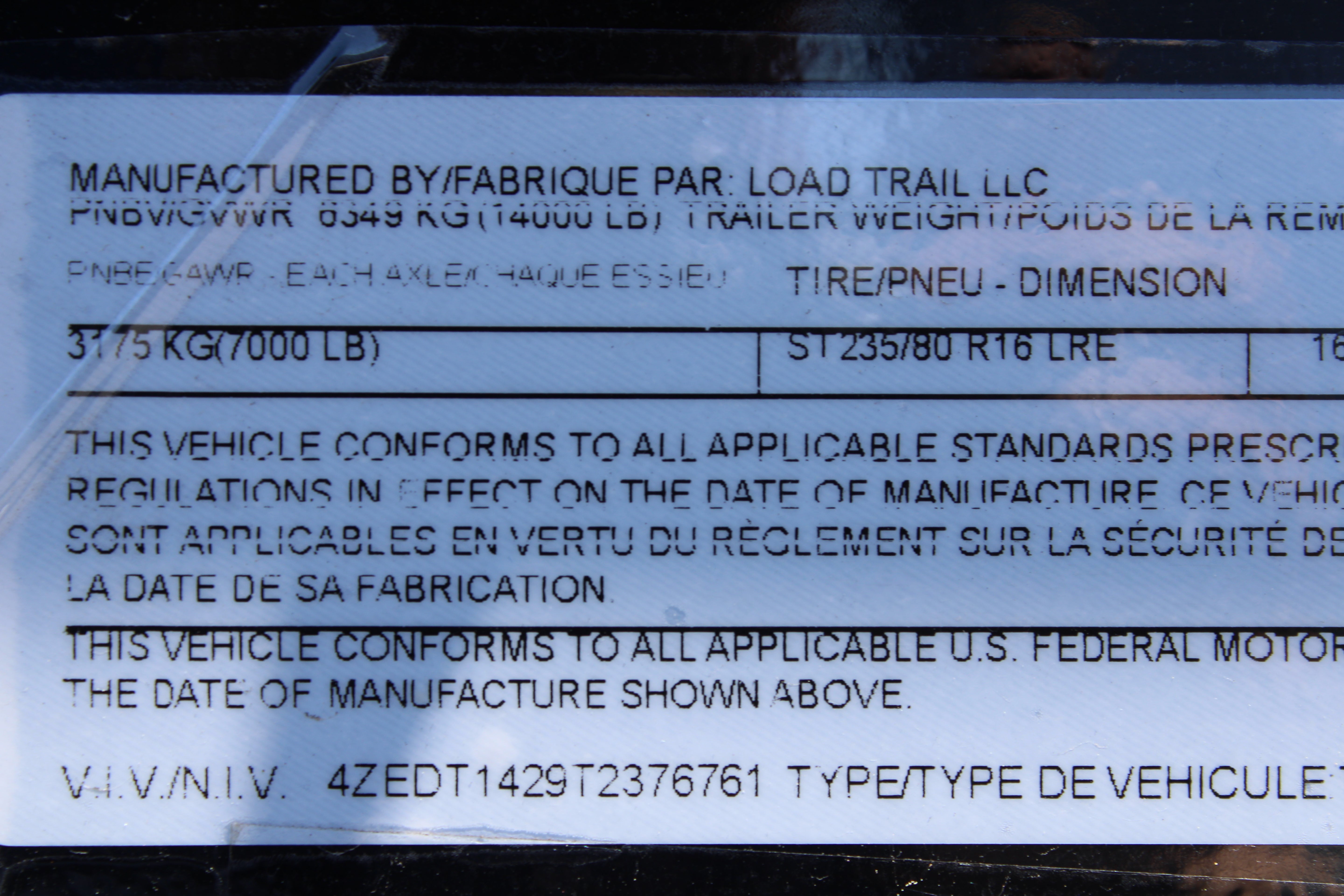 Loadtrail Dump Trailer 14'