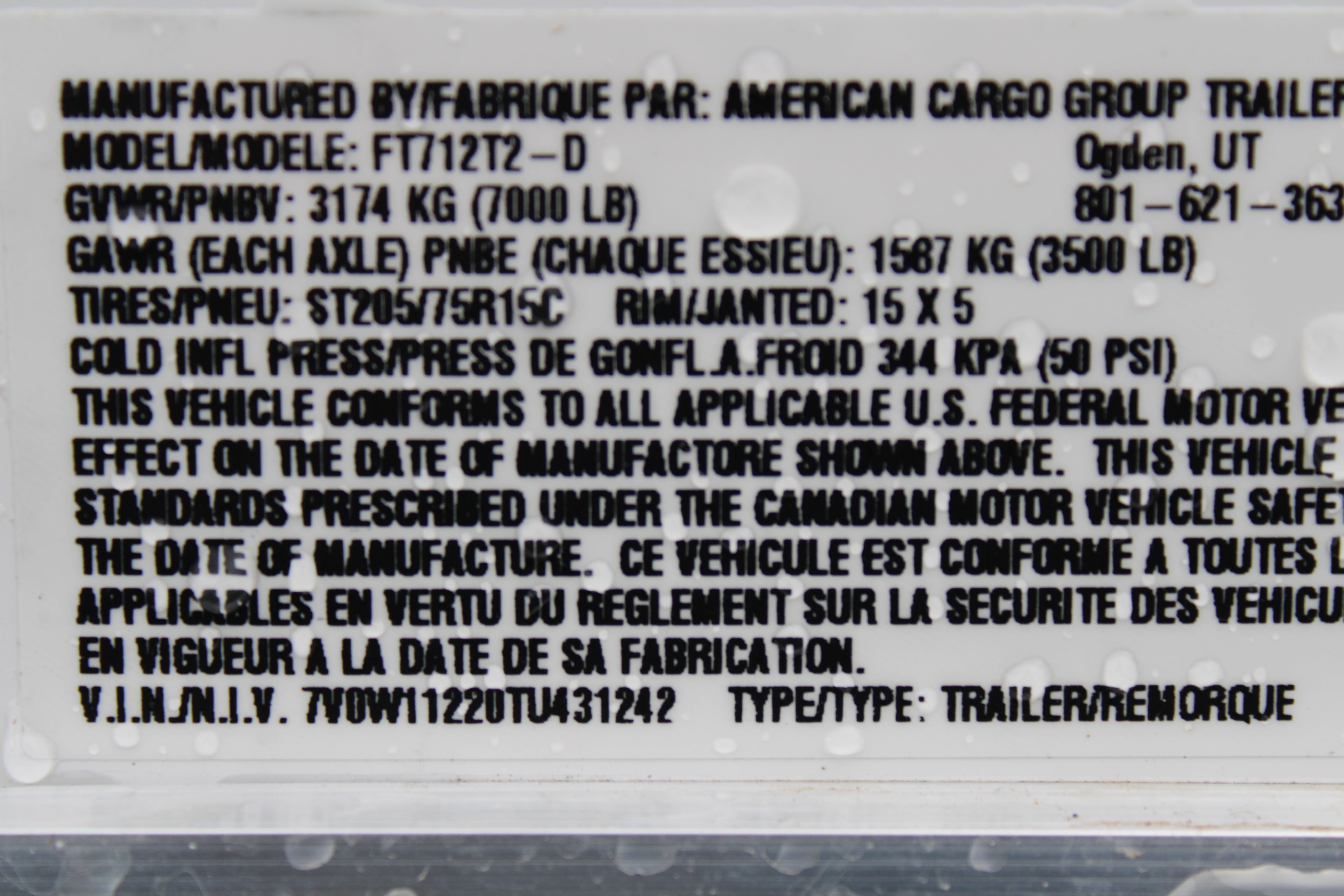 Wells Cargo 7 x 12 Deluxe Enclosed Trailer