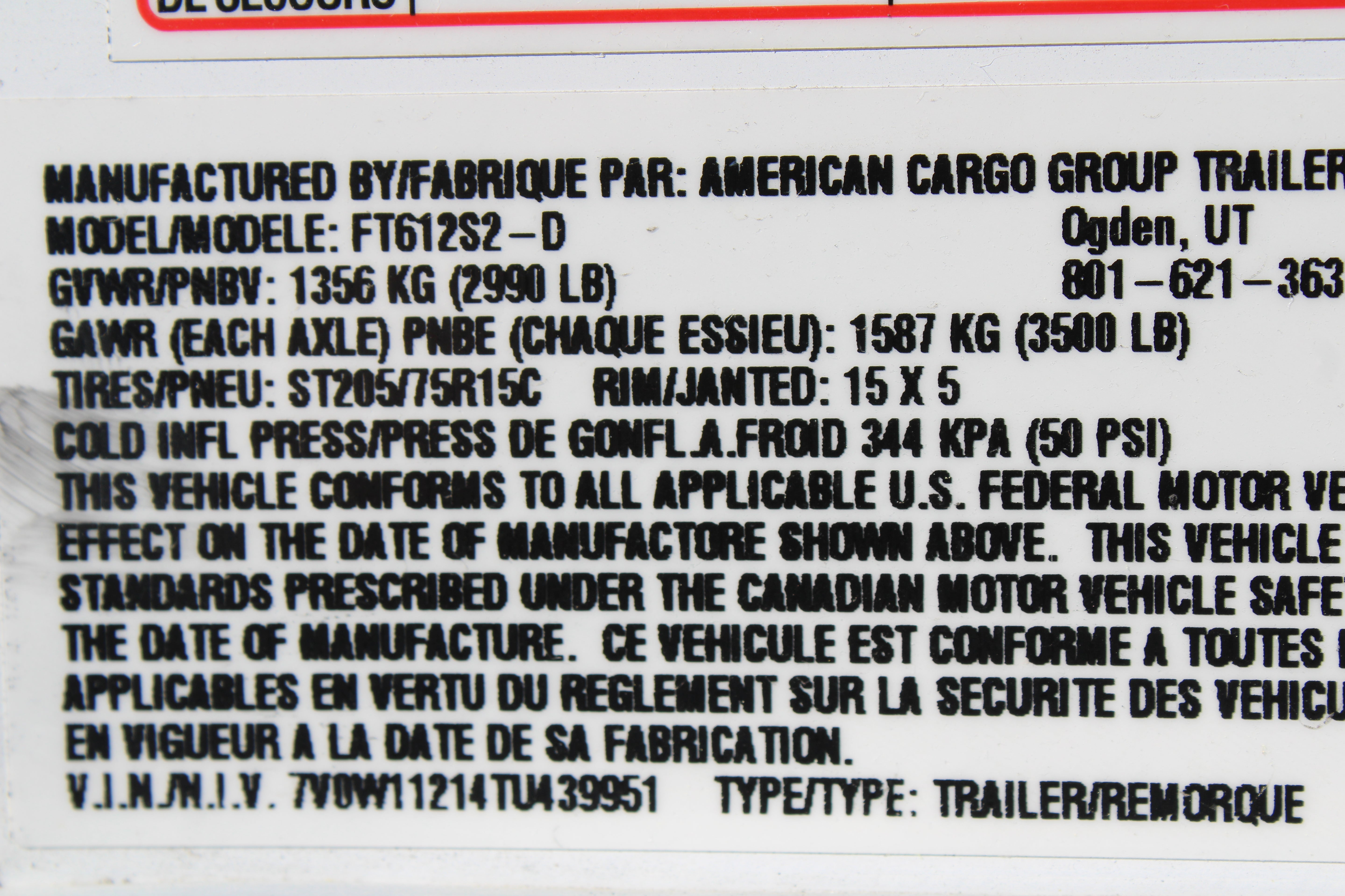 Wells Cargo 6x12 Enclosed Trailer