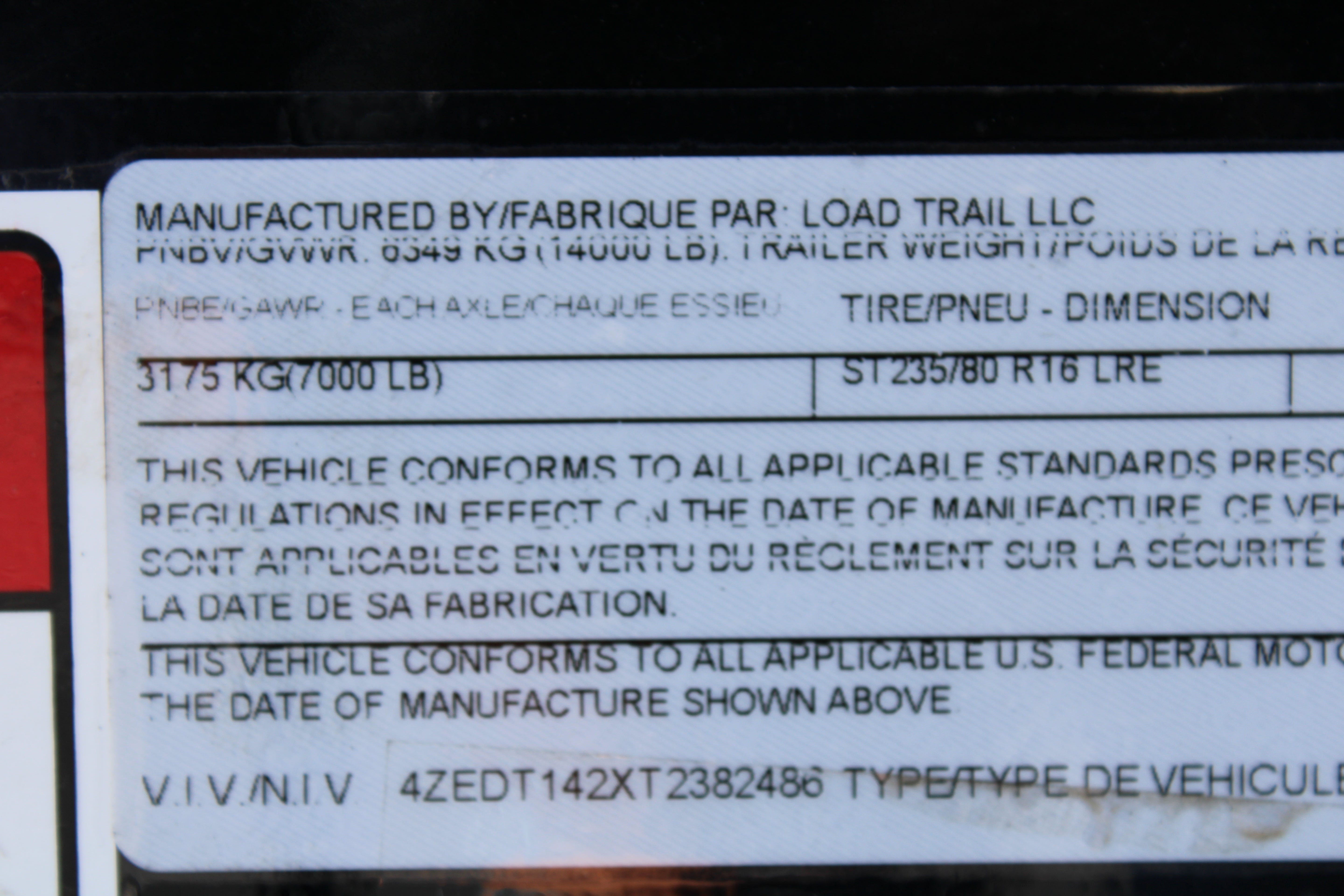 LoadTrail 14' Dump Trailer