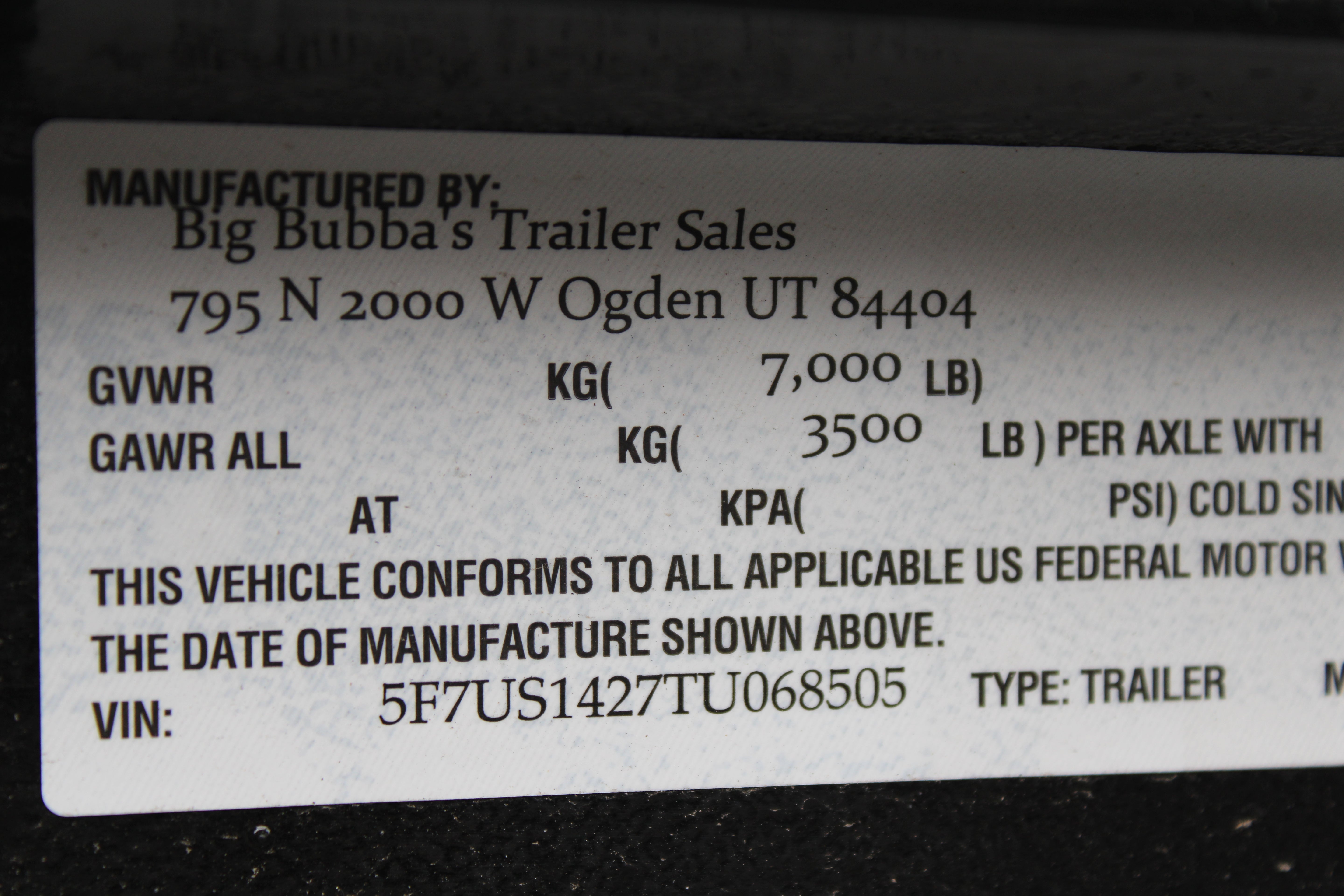 Big Bubba 7 x 14 Utility Trailer