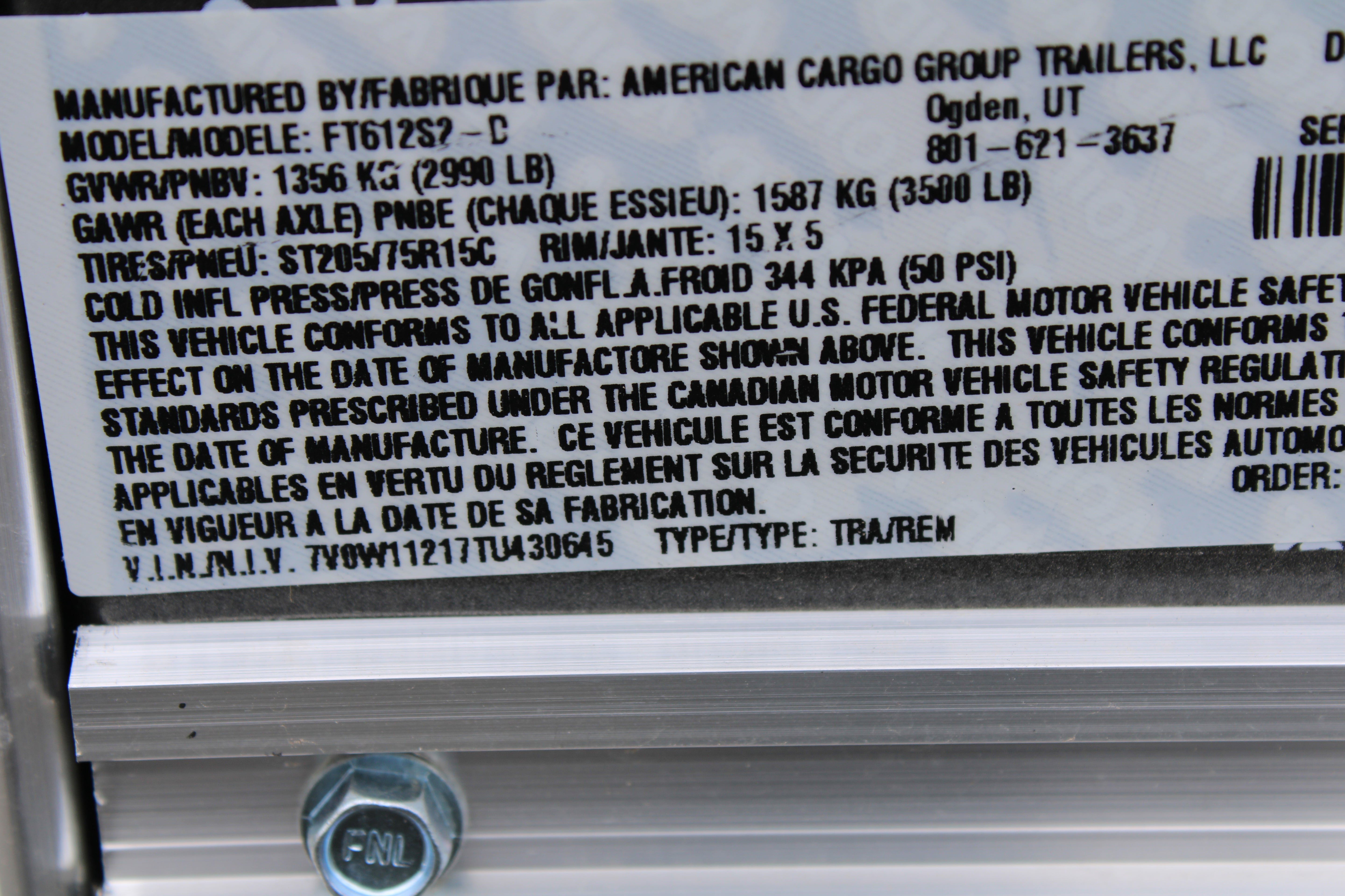 Wells Cargo 6 x 12 Deluxe Enclosed Trailer