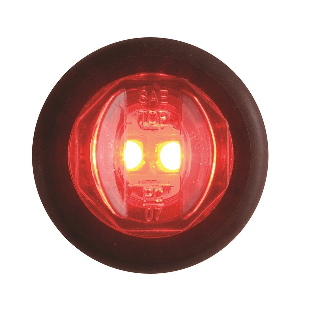 Optronics Clearance Marker LED Light 3/4 Round Red Marker Light Red 2 Diode With Grommet Mount